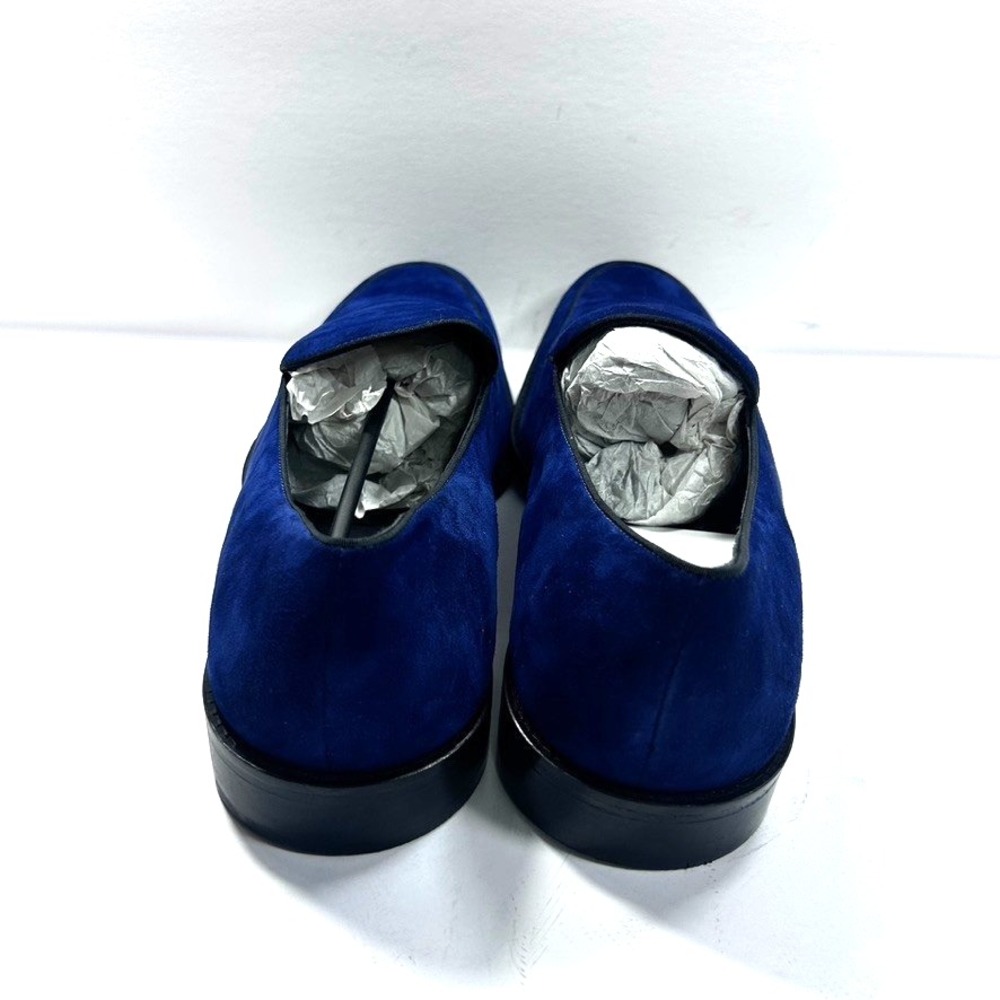 Anthony Veer Craig Velvet Loafer Leather Sole Men's Shoes Wedding Navy US14D - Picture 5 of 9